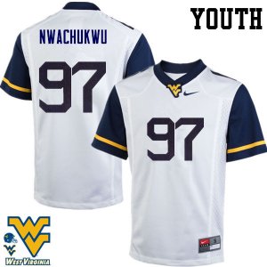 Youth West Virginia Mountaineers NCAA #97 Noble Nwachukwu White Authentic Nike Stitched College Football Jersey PU15K70YV